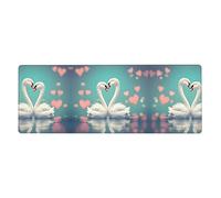 JKDGOJ Tappetino per mouse da gioco XXL con motivo The Swan in Love, tappetino per mouse lungo esteso, tappetino per mouse in gomma antiscivolo, bordi cuciti, tappetino sottile, 80 x 30 x 0,3 cm