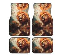 JKDGOJ The Angry Lion - Tappetini per auto con stampa antiscivolo anteriore e posteriore, adatti per auto, camion e SUV