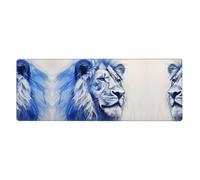 JKDGOJ The Silent Lion Pattern Gaming Mouse pad XXL Grande Tappetino per mouse lungo esteso Tappetino per mouse Tappetino da scrivania Tappetino per mouse in gomma antiscivolo con bordi cuciti Sottile