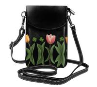 JKDGOJ Tulip Trifolium Prints, borsa a tracolla, borsa per cellulare, piccolo portafoglio da donna, un regalo pratico adatto per uscire, allenarsi e fare shopping