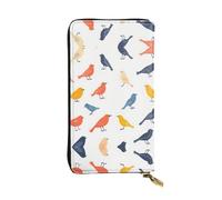 JKDGOJ Uccello in piedi postura Stampe Portafoglio lungo in pelle da donna borsa con cerniera per carte di credito di grande