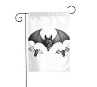 JKDGOJ Un lupo con ali di pipistrello immagine Bandiera da giardino Bandiera da cortile all'aperto adatta per tutte le stagioni 30,5 x 45,7 cm