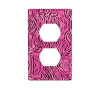 JKDGOJ zebra tigre leopardo rosa Stampe Dual Socket pannello a parete copertura di alimentazione domestica durevole per prese decorative e interruttori