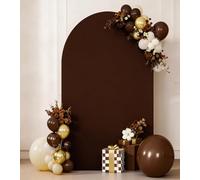 JKDMJF Copertura per sfondo ad arco marrone da 2,5 m, in spandex aderente, per matrimoni, per feste, compleanni, addio al nubilato, fidanzamento, studio fotografico, sfondi decorativi