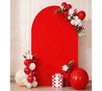 JKDMJF Copertura per sfondo ad arco rosso da 2,5 m, in spandex, aderente, per matrimoni, feste, compleanni, addio al nubilato, fidanzamento, studio fotografico, sfondi decorativi