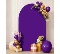 JKDMJF Copertura per sfondo ad arco viola da 2,5 m, in spandex, aderente, per matrimoni, feste, compleanni, addio al nubilato, fidanzamento, studio fotografico, sfondi decorativi