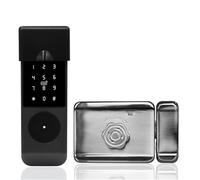 JKDND Smart Door Handle Lock Keyless Biometric Door Lock 6-in-1 Unlocking Via Tuya APP/Key/Card/WiFi/Passcode/Fingerprint/IP66 Waterproof Rating(Single-finger cover)