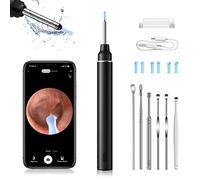 Jkevow Otoscopio Pulisci Orecchie con Telecamera,1080P 3,0mm Impermeabile Pulizia Orecchie con 6 Luci LED per iPhone, iPad e Android (P40)