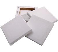 JKG® 4 mini pannelli in tela bianca, pre-allungati, perfetti per pittura artistica, piccole tele 100% cotone, per colori acrilici e a base d'acqua (4 mini tele, 7 cm x 7 cm)