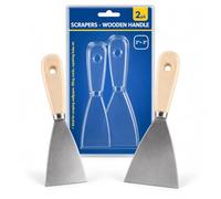 JKG Set di 2 raschietti per rimuovere la carta da parati e la pittura | 5,1 e 7,6 cm di larghezza per riempire crepe, riparare fori, stendere stucco, preparazione di superfici