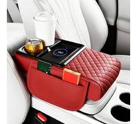 JKGBUK Cuscino per Bracciolo Auto per Mitsubishi Starwagon, Toppo, Town Box, Zinger, con Ricarica Wireless, Scatola Portaoggetti, Tappetino Bracciolo Auto,B-Red