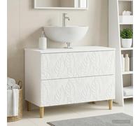 Jkghdrt Mobile per lavabo Delft, 82 x 41 x 59 cm, in legno | Resistente all'umidità, design sottile, molto spazio, stile moderno, facile da pulire