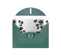 JKIEGOQ - Biglietto di auguri con stampa di un piccolo cane nero su carta bianca, 10,2 x 15,2 cm, per Natale, San Valentino, matrimonio, inviti per feste