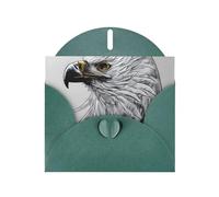 JKIEGOQ - Biglietto di auguri con stampa di un'aquila, 10,2 x 15,2 cm, per Natale, San Valentino, matrimonio, inviti per feste, colore: verde scuro
