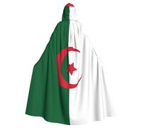 JKIEGOQ Mantello con cappuccio per adulti con bandiera dell'Algeria per feste in costume di Halloween e molto altro ancora