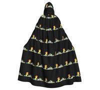 JKIEGOQ Mantello con cappuccio per adulti con pietre colorate, per Halloween, feste in costume e molto altro ancora