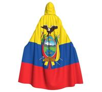 JKIEGOQ Mantello con cappuccio per adulti, motivo bandiera dell'Ecuador, per feste in costume di Halloween e molto altro ancora