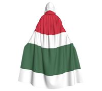 JKIEGOQ Mantello con cappuccio per adulti, motivo bandiera dell'Ungheria, per feste in costume di Halloween e molto altro ancora