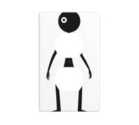 JKIEGOQ One-Eyed Little Black Man Stampa Doppia Presa Pannello A Parete Presa Elettrica Piastra di Copertura Decorazione Resistente Al Calore 11,4x7 cm