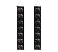 JKIEGOQ Scimmia sul retro di un elefante foto laurea portico banner - robusto, durevole, lavabile e riutilizzabile decorazione di laurea 30,5 x 180 cm