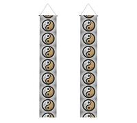 JKIEGOQ Striscione con diagramma Ying Yang per portico di laurea, robusto, durevole, lavabile e riutilizzabile, decorazione per laurea 30,5 x 180 cm