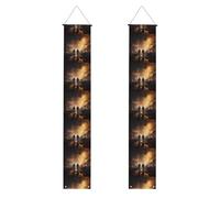 JKIEGOQ Striscione per portico con immagine dei vigili del fuoco che combattono gli incendi, robusto, durevole, lavabile e riutilizzabile, decorazione per laurea 30,5 x 180 cm