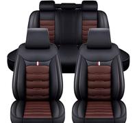 JKIOHG Auto Set Coprisedili per Ford Focus III Hatchback 2011-2015 2016 2017 2018, Universale Pelle all-Inclusive Impermeabile Traspirante Protezione del Sedile Accessori,D Black Coffee