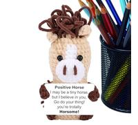 Jkioump Amigurumi Uncinetto Cavallo | Figurine di cavallo a maglia per scrivania - Animali all'Uncinetto,Regalo Compleanno Natale per Amici Colleghi Uomo Donna