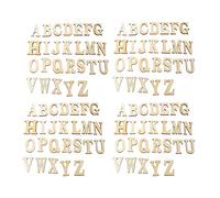 JKJF Lettere dell'alfabeto in legno, lettere maiuscole, non finite, in legno, per fai da te, 26 lettere dalla A alla Z, 104 pezzi, 4 set