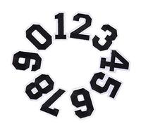 JKJF Toppe termoadesive ricamate numero da 0 a 9, accessori fai da te per abbigliamento, jeans, cappelli, giacche, zaini, progetti scolastici, sport o campi, 2 set, 20 pezzi, nero