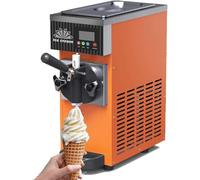 JKJZSALJ Macchina Professionale per Gelato Soft Serve con Pannello LCD, Pulizia Automatica E Preraffreddamento per Ristoranti E Gelaterie, Arancione