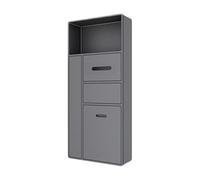 JKJZSALJ Mensola Portaoggetti da Parete per Doccia in Acciaio Inossidabile, Senza Bisogno di Piastrelle, Organizer Impermeabile per Bagno, Design Salvaspazio, Grigio, 86X40X14 Cm