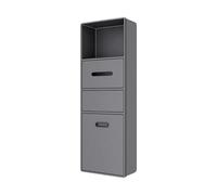 JKJZSALJ Mensola Portaoggetti da Parete per Doccia in Acciaio Inossidabile, Senza Bisogno di Piastrelle, Organizer Impermeabile per Bagno, Design Salvaspazio, Grigio, 86X30X14 Cm
