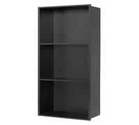 JKJZSALJ Mensola Portaoggetti Impermeabile per Nicchia Doccia in Acciaio Inox da Incasso A Parete per Bagno, Cucina E Soggiorno, Facile Installazione, Elegante Finitura Dorata, Grigio, 120X28X12,5 Cm