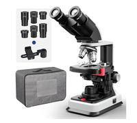 JKJZSALJ Microscopio Binoculare Composto da Laboratorio, Ingrandimento 40X-2500X, Tavolino Meccanico A Due Strati, Campo Ultra Ampio da 20 Mm, Doppia Alimentazione