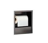 JKJZSALJ Mobiletto da Bagno Impermeabile da Incasso con Cestino Integrato E Portarotolo, Design Nero Elegante per Cucina, Soggiorno E Bagno, 60 X 20 X 12,5 Cm, Nero, 28 X 20 X 12,5 Cm