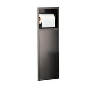 JKJZSALJ Mobiletto da Bagno Impermeabile da Incasso con Cestino Integrato E Portarotolo, Design Nero Elegante per Cucina, Soggiorno E Bagno, 60 X 20 X 12,5 Cm, Nero, 60 X 20 X 12,5 Cm