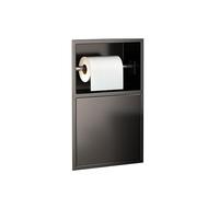 JKJZSALJ Mobiletto da Bagno Impermeabile da Incasso con Cestino Integrato E Portarotolo, Elegante Design Nero per Cucina, Soggiorno E Bagno, 60 X 20 X 12,5 Cm, Nero, 48 X 20 X 12,5 Cm