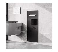 JKJZSALJ Nicchia Doccia Impermeabile da Incasso, Mensola Retrattile in Acciaio Inox per Bagno, Cestino per La Spazzatura da Incasso per Cucina, Soggiorno, Camera da Letto, Nero, 65X30X14 Cm