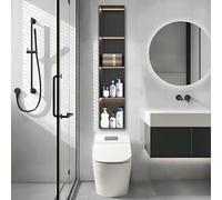 JKJZSALJ Nicchie Doccia in Acciaio Inox 304 con Illuminazione, Senza Piastrelle, Inserti da Parete per Bagno, Base Inclinata, Nicchia da Incasso per Corridoio/Cucina, Nero, 120X28 Cm