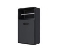 JKJZSALJ Parete Doccia Flessibile in Acciaio Inox Nero con Design Incorporato, Pattumiera Salvaspazio per La Soluzione di Stoccaggio Dell'Alcova del Bagno, Nero, 50X30X14 Cm