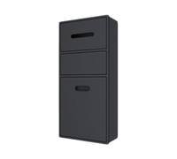 JKJZSALJ Parete Doccia Flessibile in Acciaio Inox Nero con Design Incorporato, Pattumiera Salvaspazio per La Soluzione di Stoccaggio Dell'Alcova del Bagno, Nero, 65X30X14 Cm