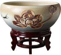JKJZSALJ Vaso da Fiori in Ceramica Squisita, Vaso da Fiori Senza Fondo, Pianta Idroponica, Decorazione Semplice, Vaso di Loto, Acquario, Fioriera Decorativa, Senza Base, Base Alta