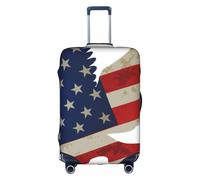Jkkghll American Aquila e Bandiera Stampa Bagagli Copertura Elastica Viaggio Valigia Protector con Cerniera Nascosta Anti Graffio, bianco, XL