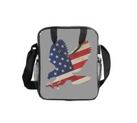 Jkkghll American Eagle and Flag Print Clear Insulated Lunch Bag Picnic Portable Bento Box Tote Food Storage Container