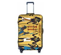 Jkkghll Antico Egitto Tribe Series Stampa Bagagli Copertura Elastica Viaggio Valigia Protector con Cerniera Nascosta Anti Graffio, bianco, L