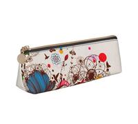 Jkkghll Astuccio per matite con stampa di farfalle colorate e fiori e farfalle, stile casual, per artisti, studenti, adolescenti, bianco, Taglia unica