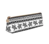 Jkkghll Astuccio per matite con stampa etnica tartaruga a righe scuola casual custodia sottile penne ad alta capacità artista studente adolescente, bianco, Taglia unica