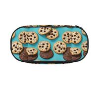 Jkkghll Astuccio per penne spazioso con cerniera e stampa di biscotti con scritta "Cookies Food Chocolate Chips Biscotti Lightweigh" per studenti scolastici, Nero , Taglia unica, Organizer per borse