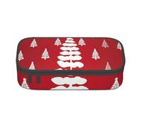 Jkkghll Astuccio scolastico elegante con stampa albero di Natale, 8,3 x 2 x 9,4 cm, borsa portaoggetti multifunzione per studenti, Nero , Taglia unica